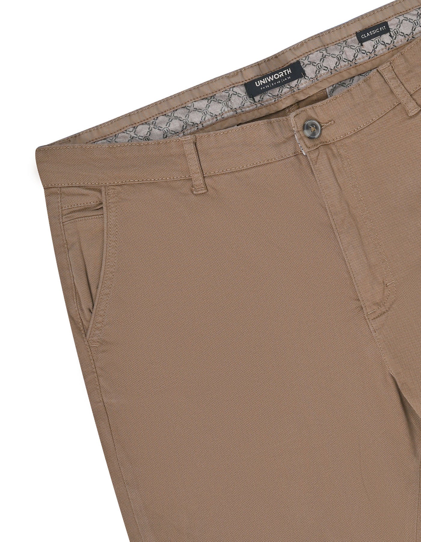 Brown Smart Fit Cotton Trouser FTC2451S-32