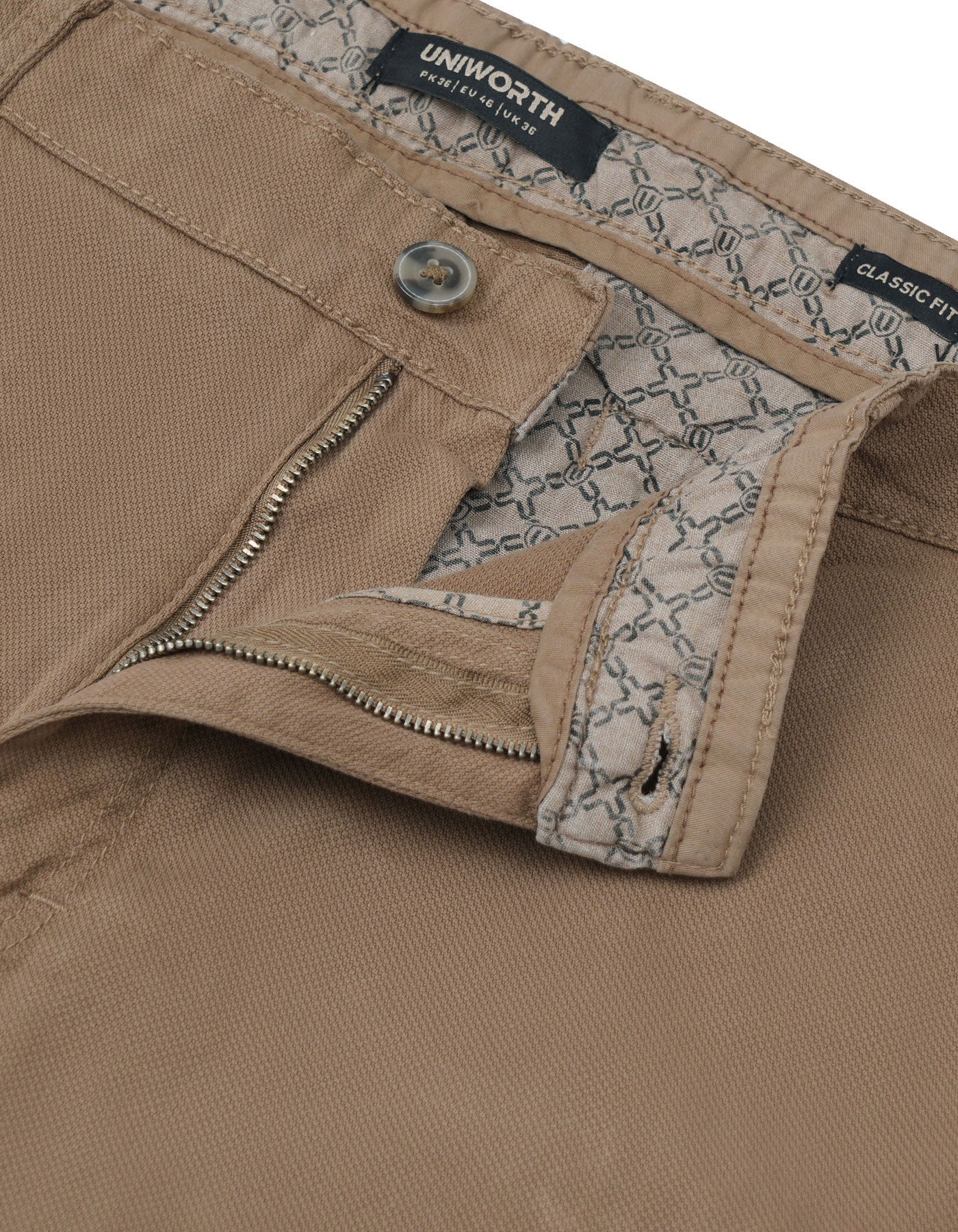 Brown Smart Fit Cotton Trouser FTC2451S-30