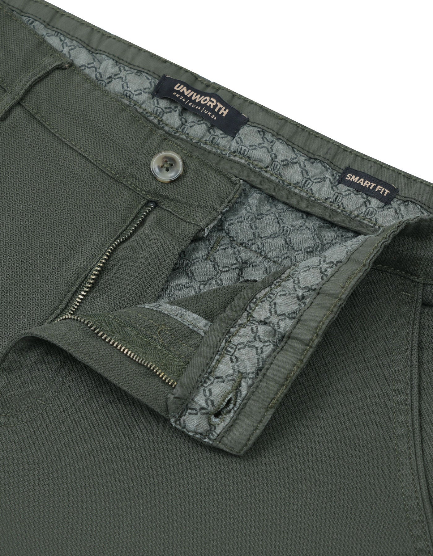 Olive Smart Fit Cotton Trouser FTC2453S-30