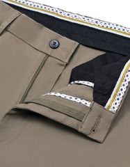 D Khaki Classic Fit Cotton Trouser FTC2459C-30