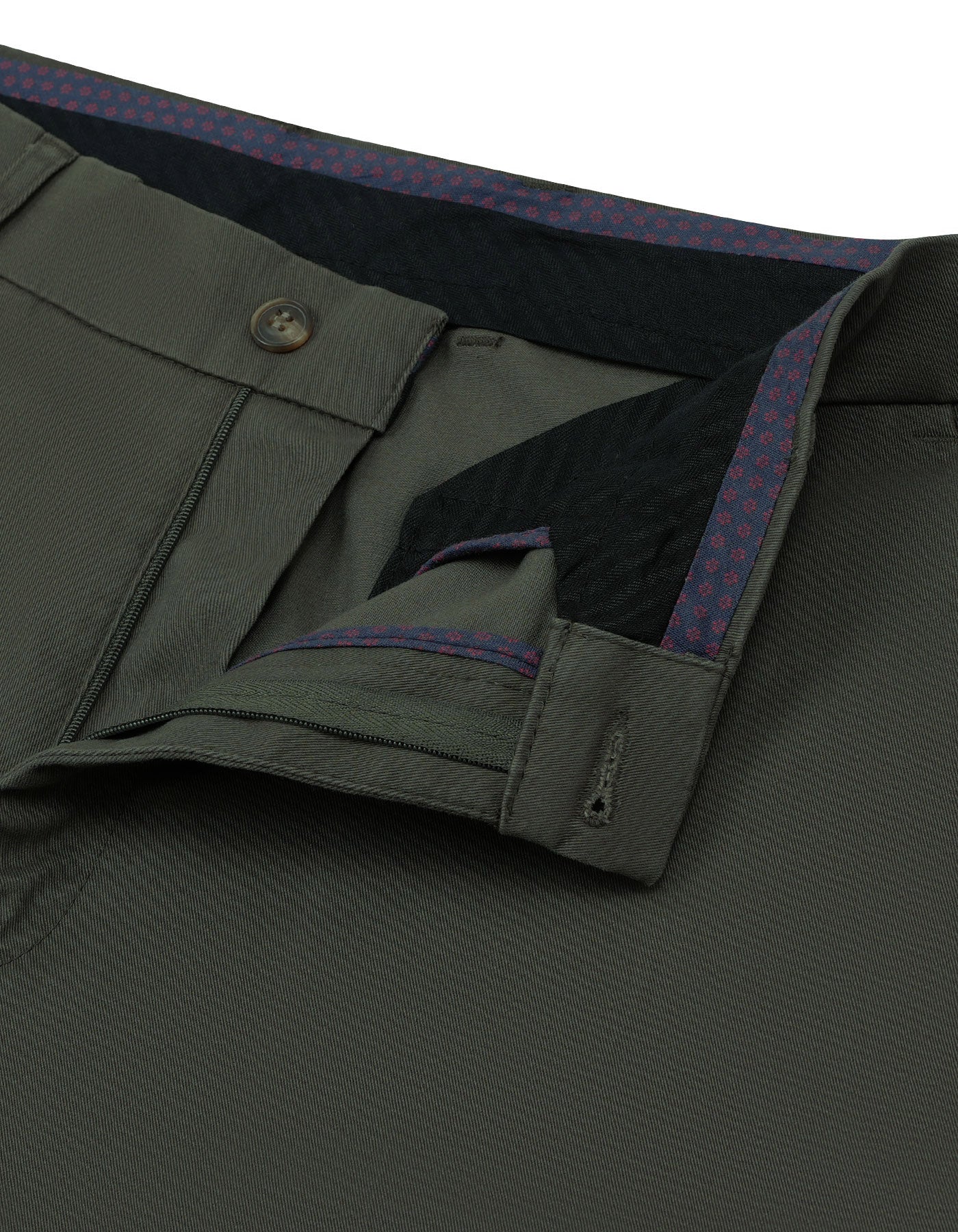 D Olive Smart Fit Cotton Trouser FTC2503S-30