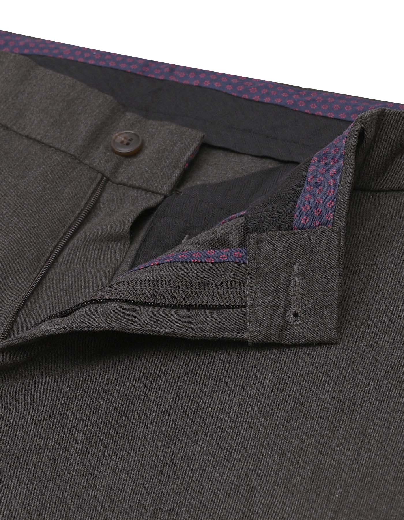 D Grey Smart Fit Cotton Trouser FTC2509S-30