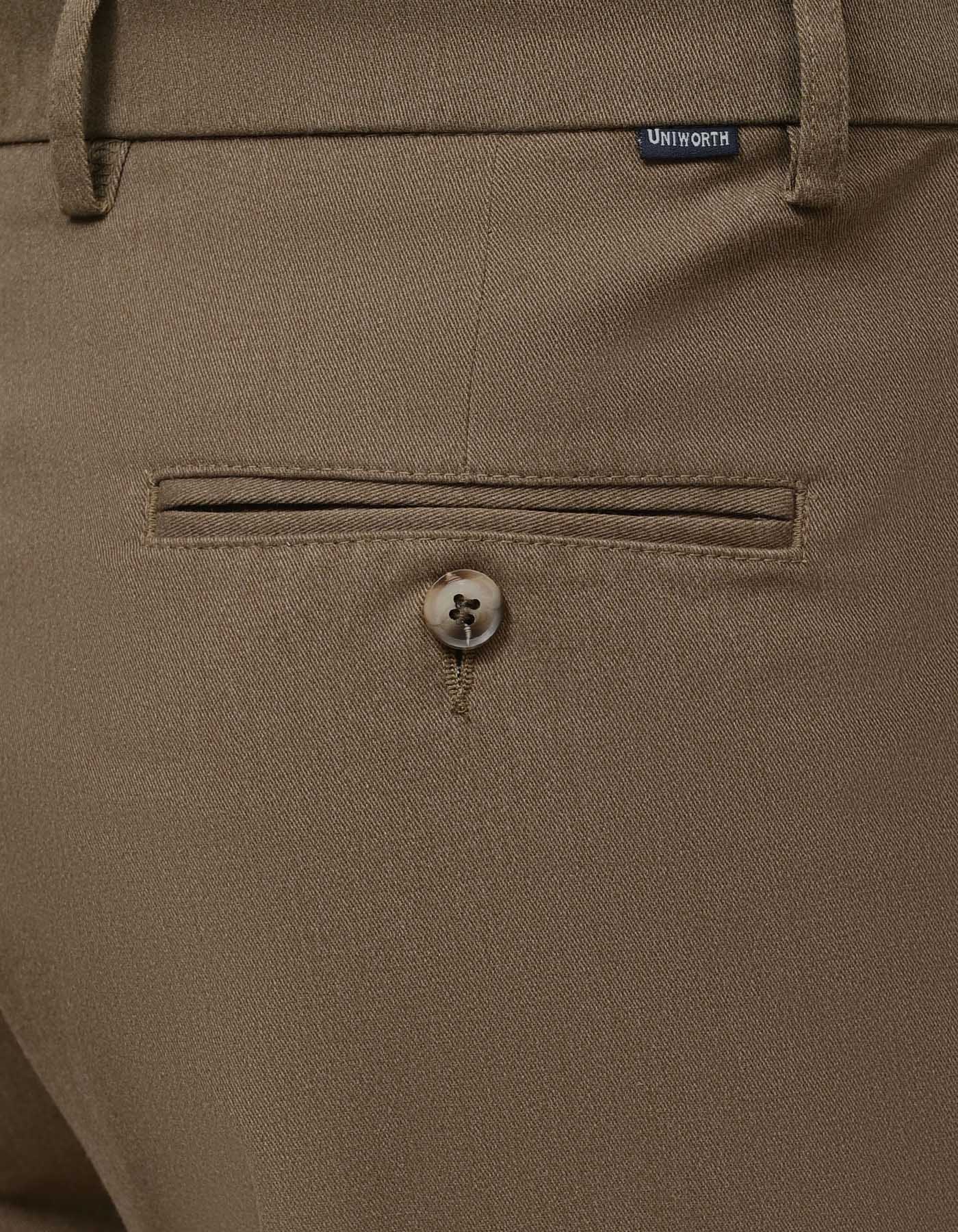 Brown Classic Fit Cotton Trouser FTC2510C-34
