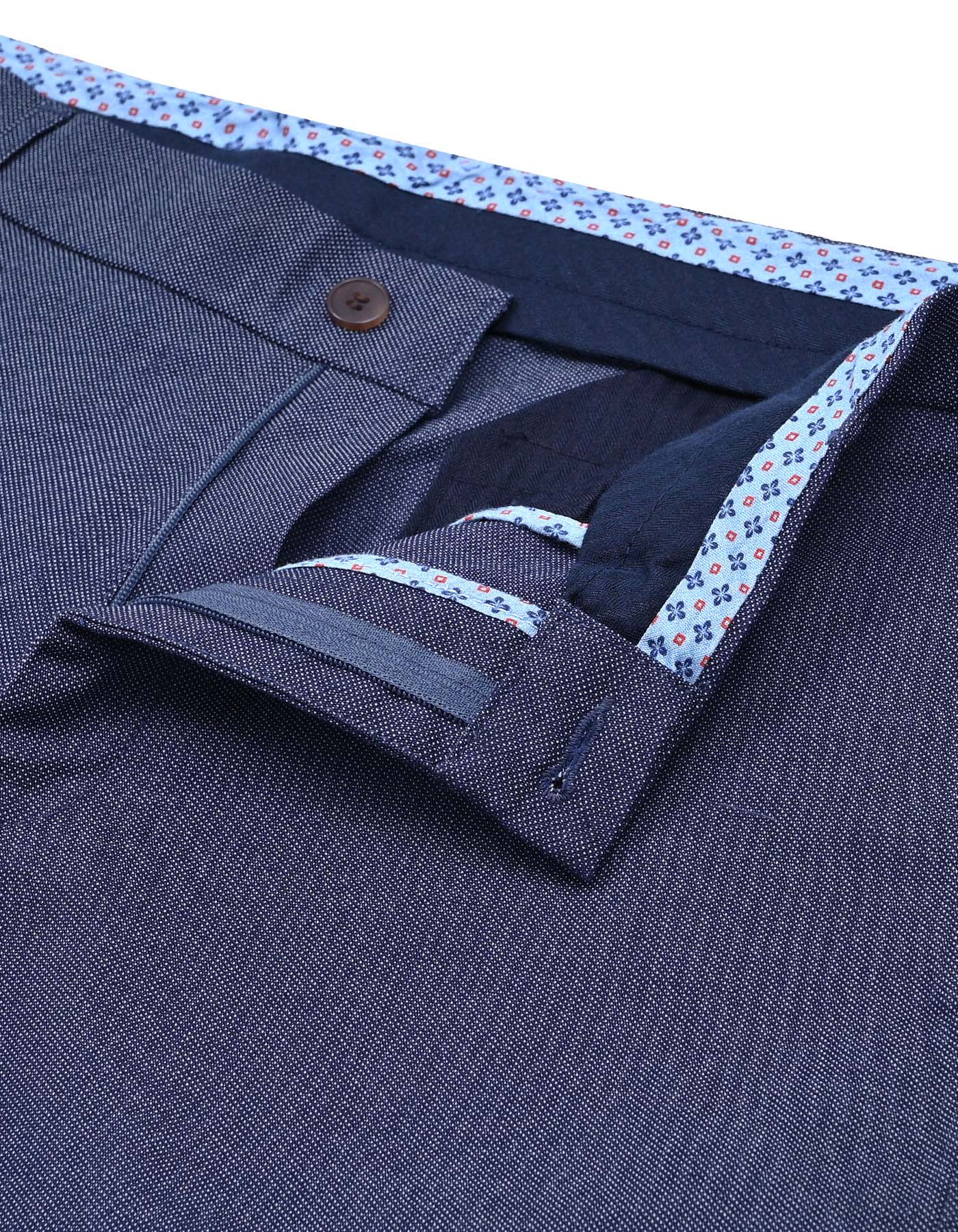 Blue Classic Fit Cotton Trouser FTC2514C-34