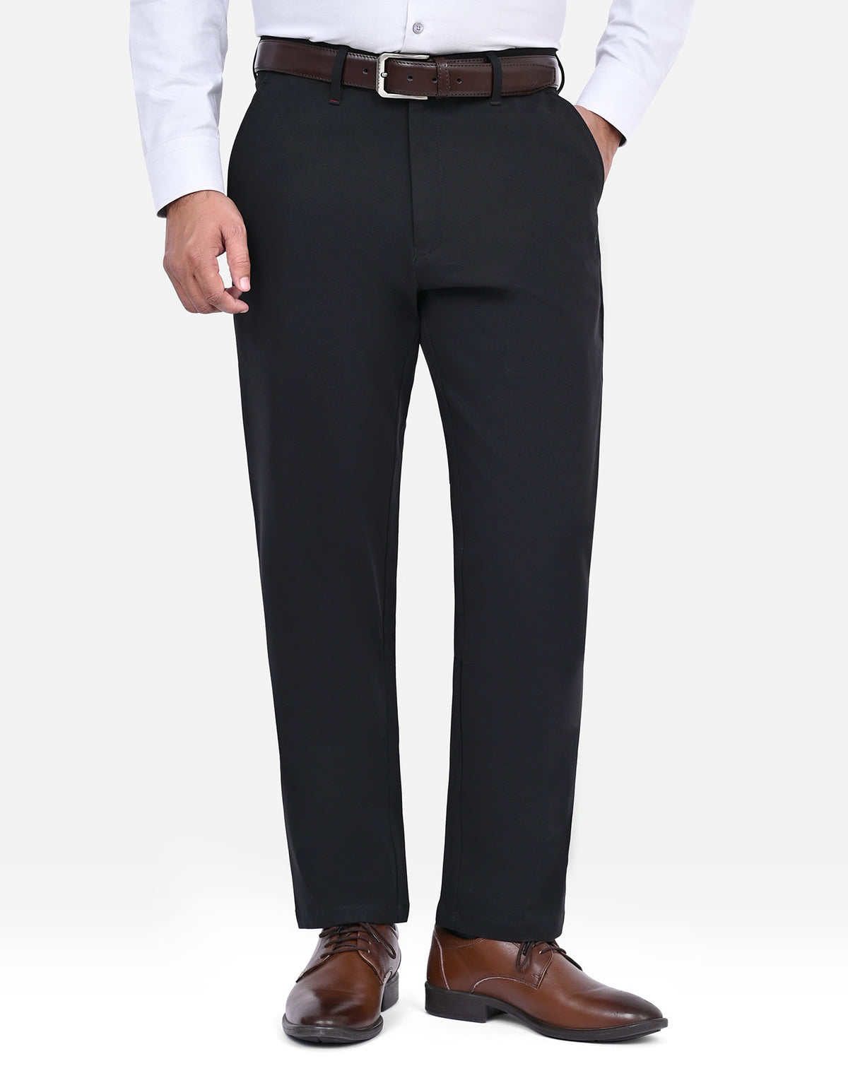 Black Smart Fit Cotton Trouser FTC2535S-30
