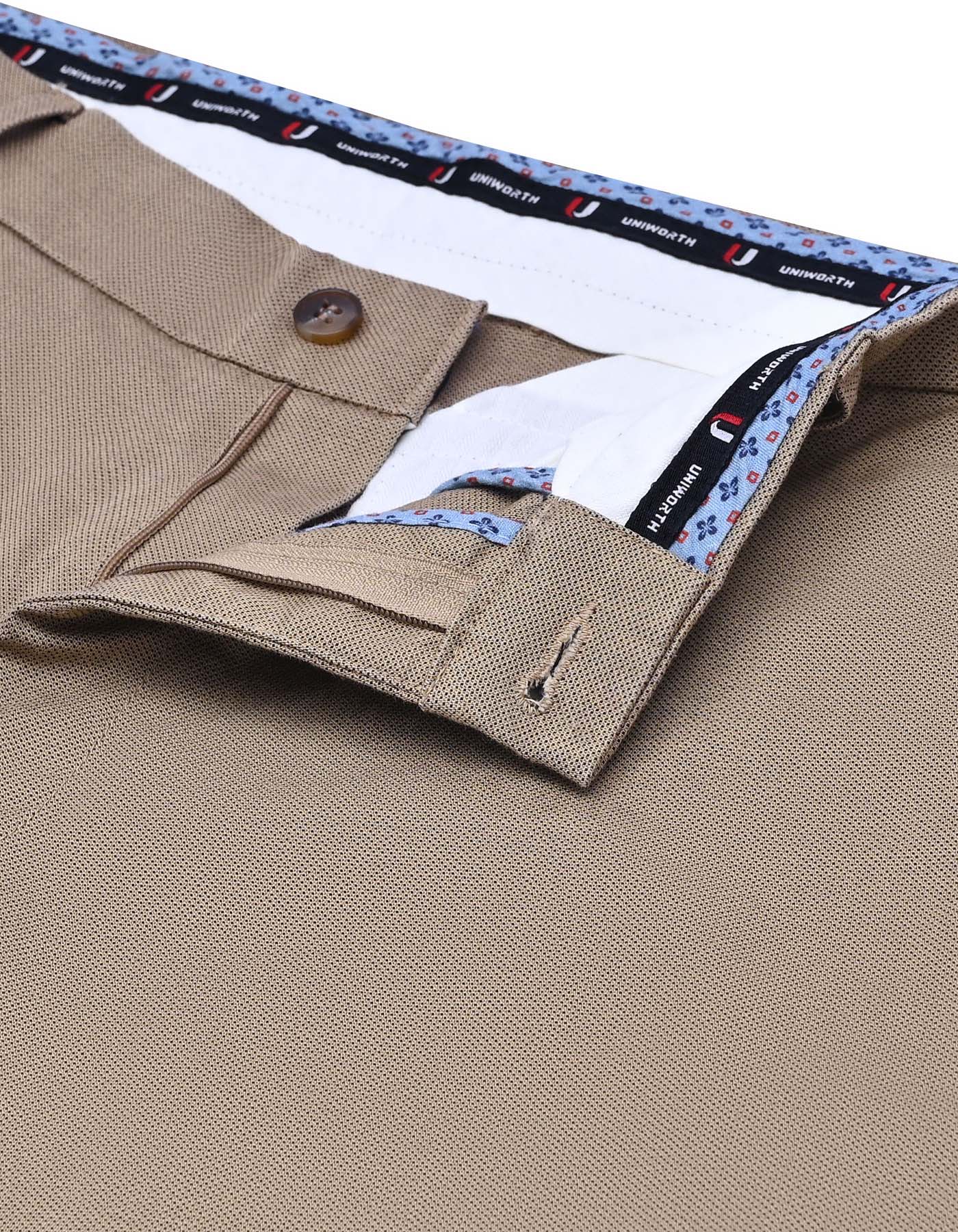 L Khaki Classic Fit Cotton Trouser FTC2549C-30