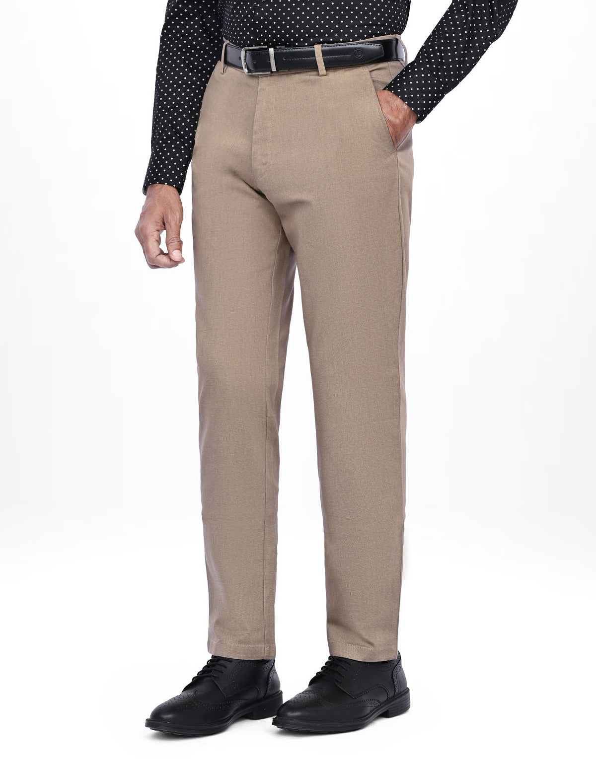 L Khaki Classic Fit Cotton Trouser FTC2549C-28