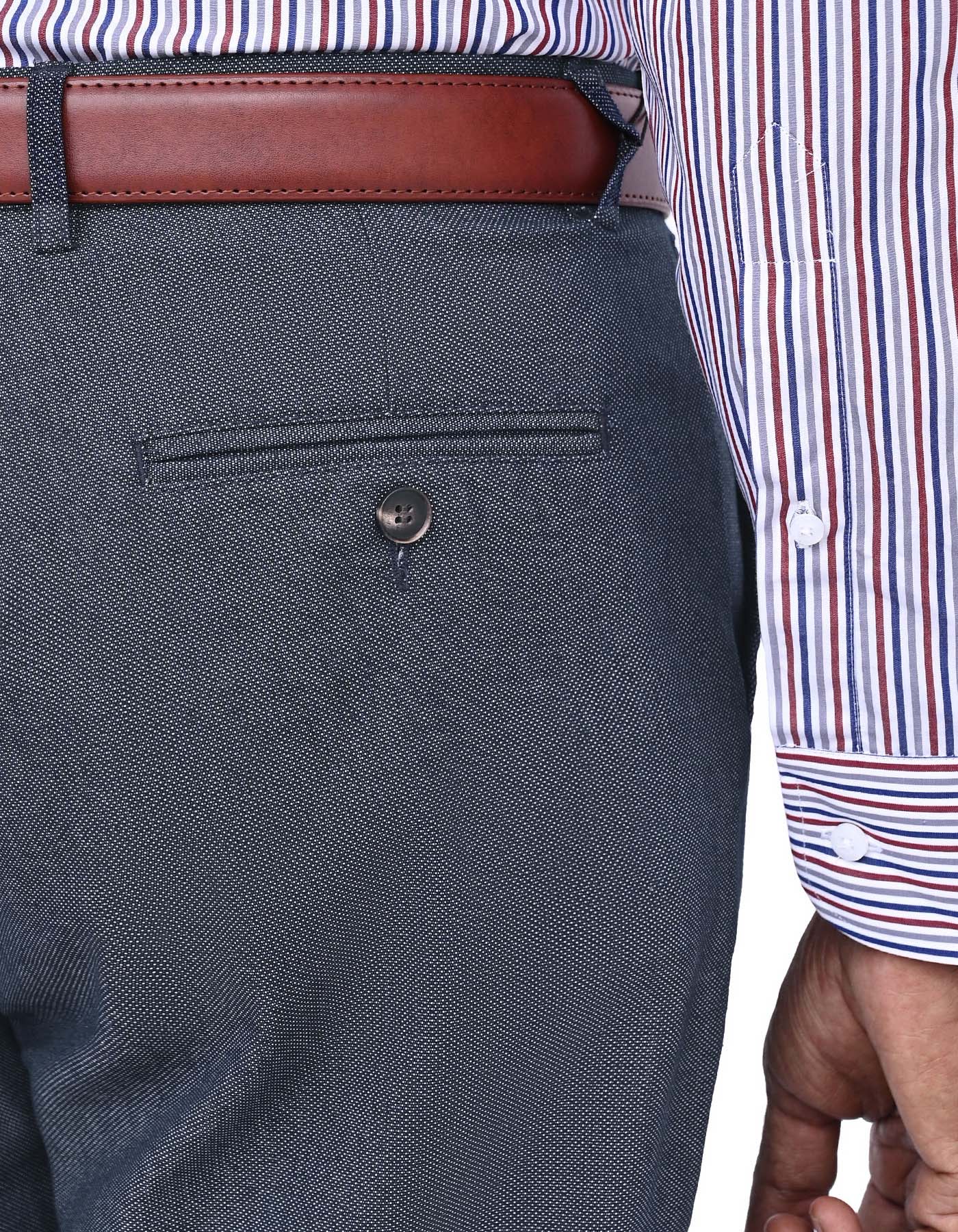 Navy Classic Fit Cotton Trouser FTC2553C-34