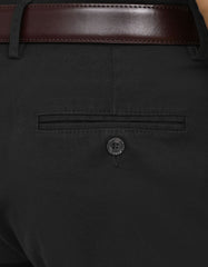 Black Plain Smart Fit Cotton Trouser