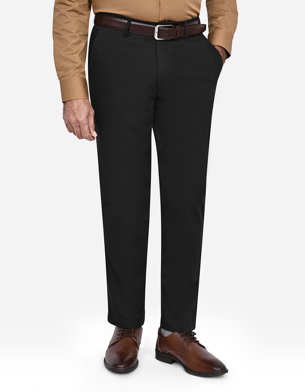 Black Plain Smart Fit Cotton Trouser