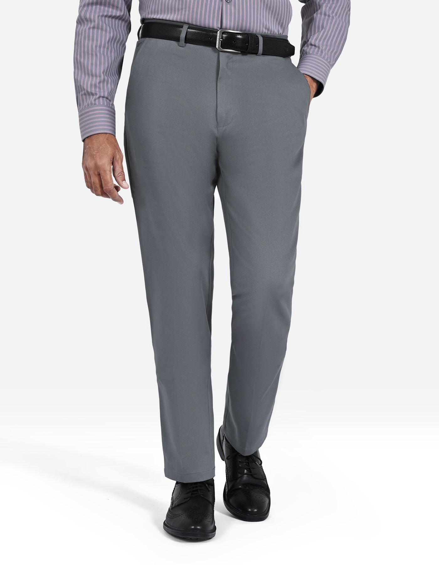 Grey Classic Fit Cotton Trouser FTC2557C-30