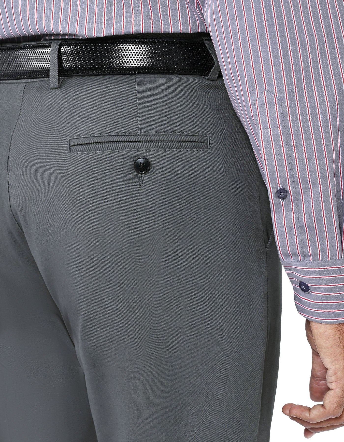 Grey Smart Fit Cotton Trouser FTC2557S-36