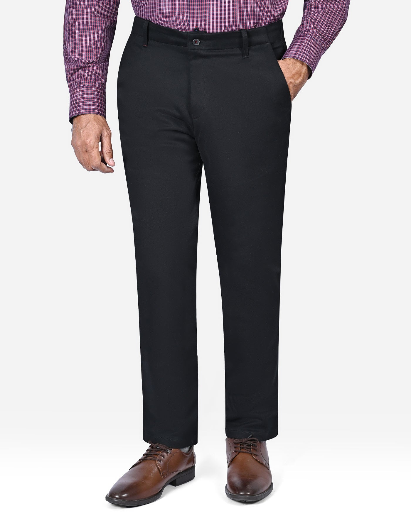 Black Smart Fit Cotton Trouser FTC2561-1S-28
