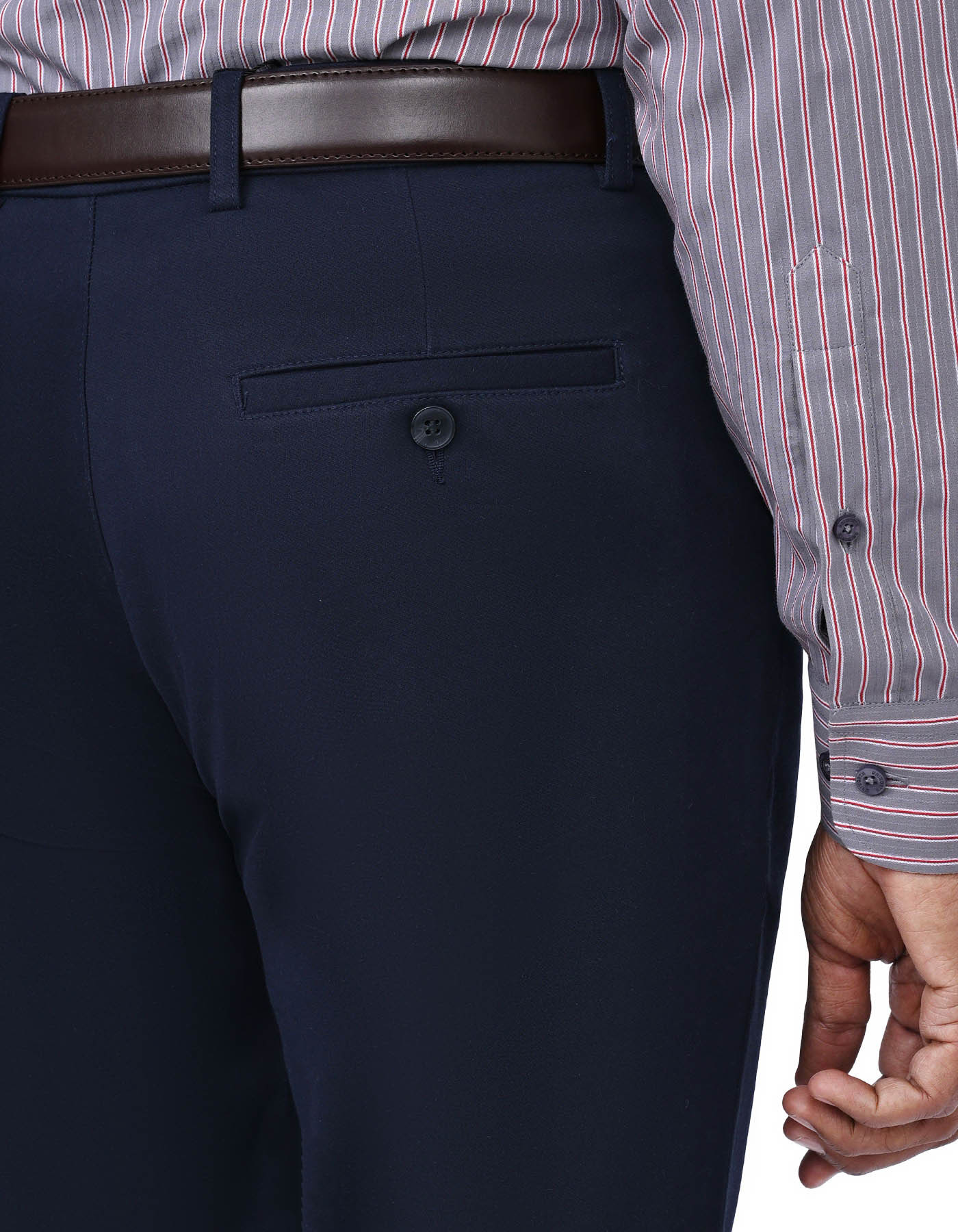 Navy Smart Fit Cotton Trouser FTC2562S-34