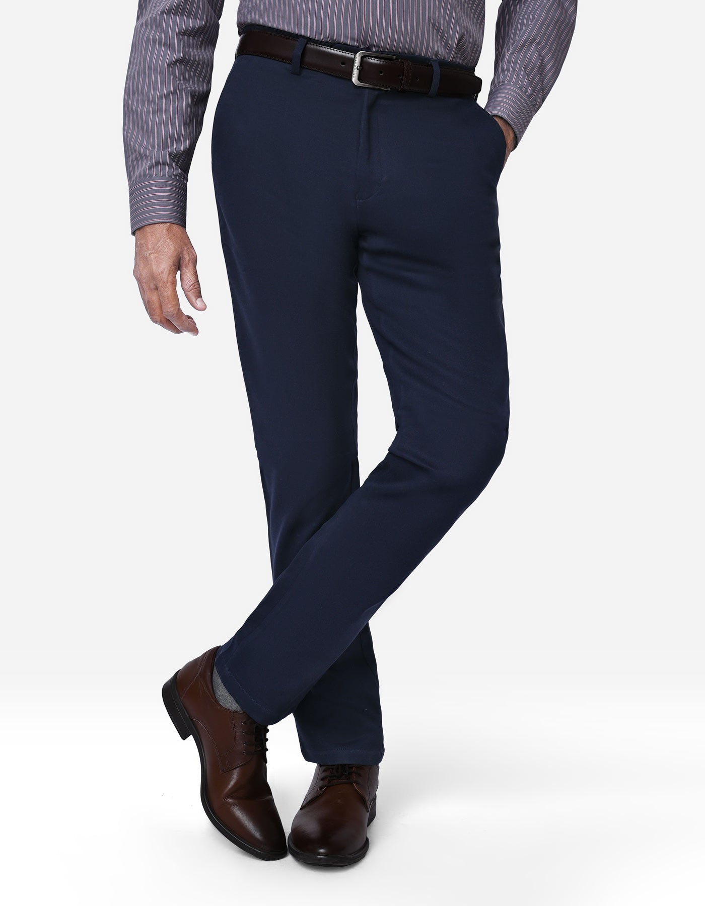 Navy Smart Fit Cotton Trouser FTC2562S-28