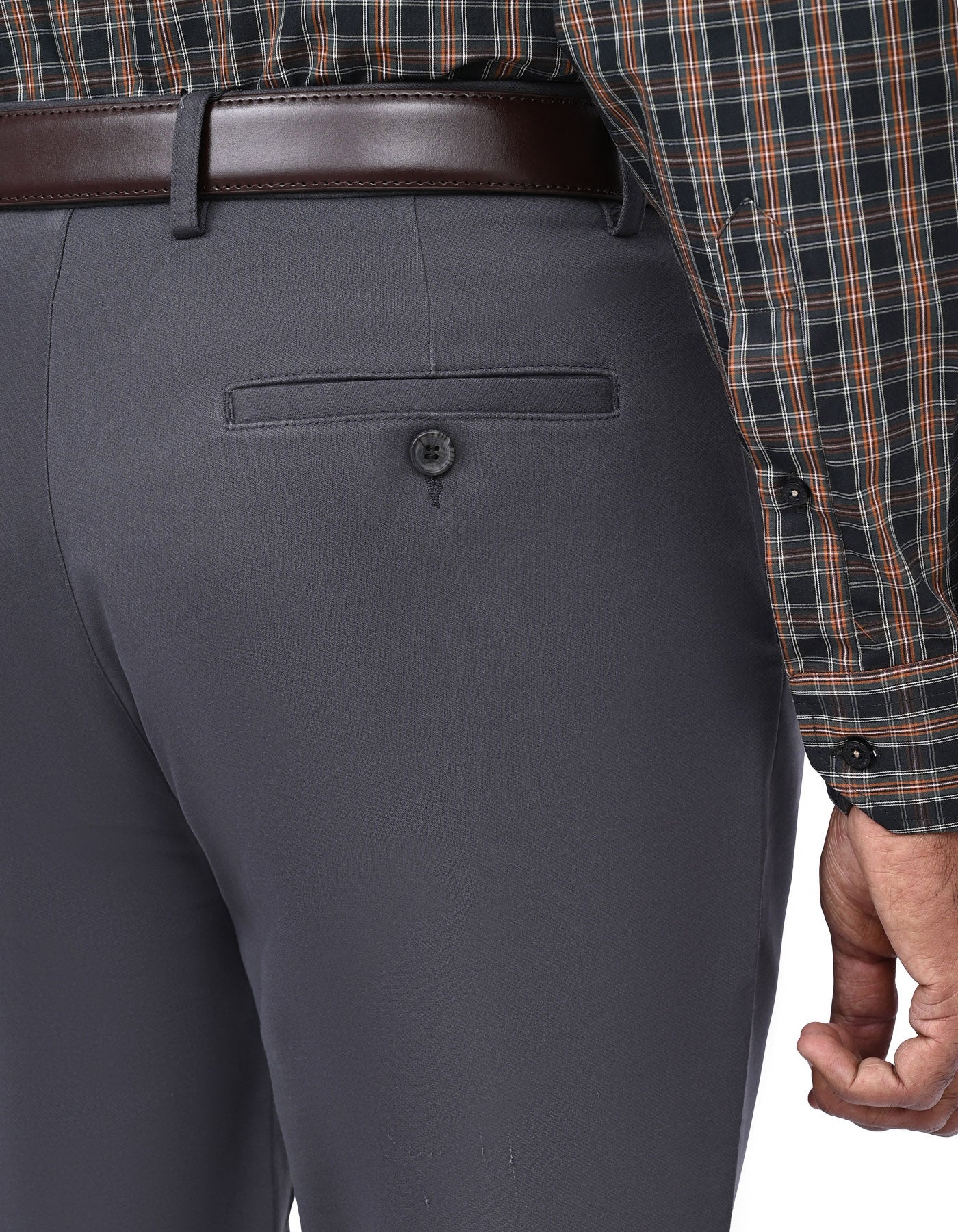 D Grey Classic Fit Cotton Trouser FTC2563C-34