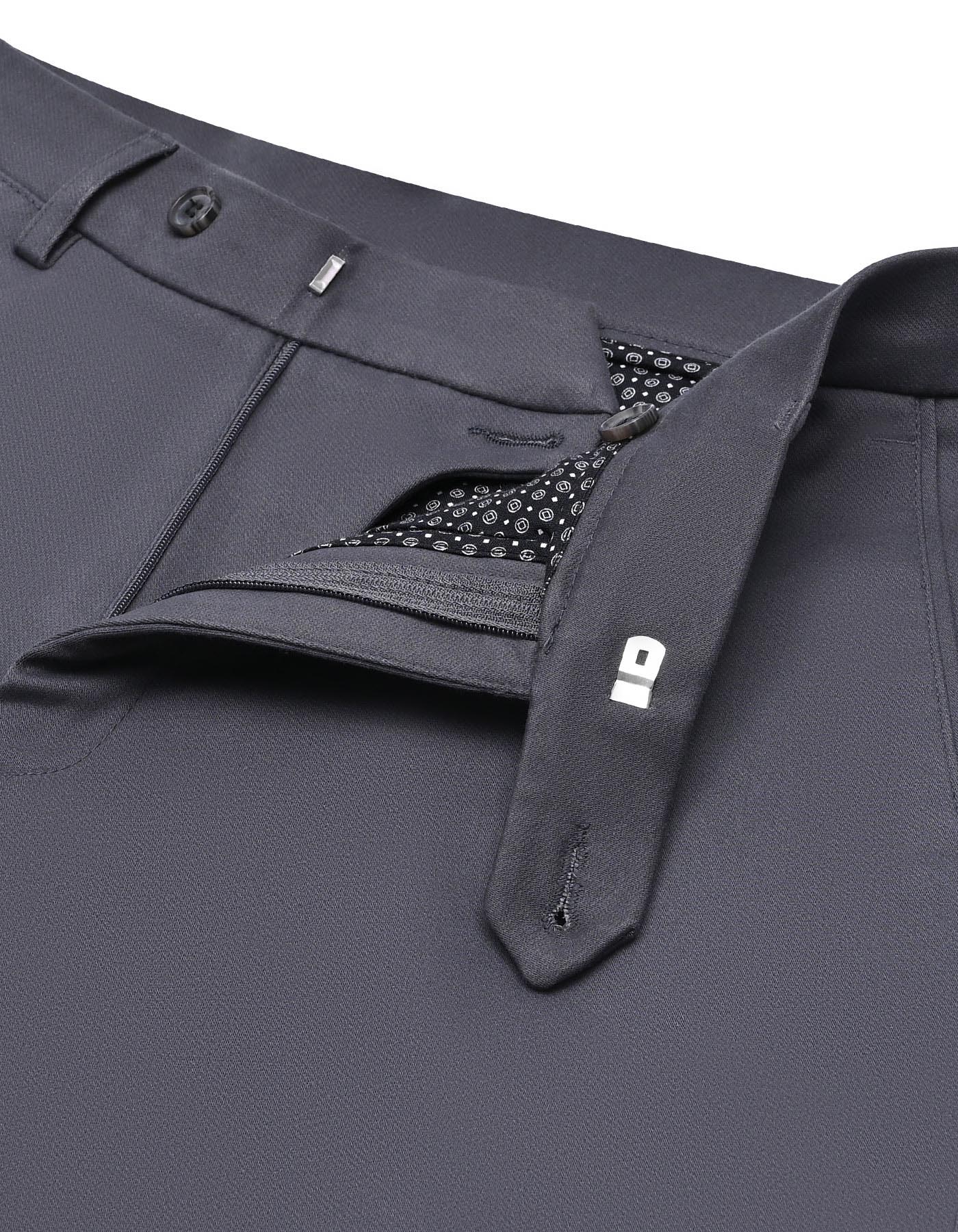 D Grey Smart Fit Cotton Trouser FTC2563S-30