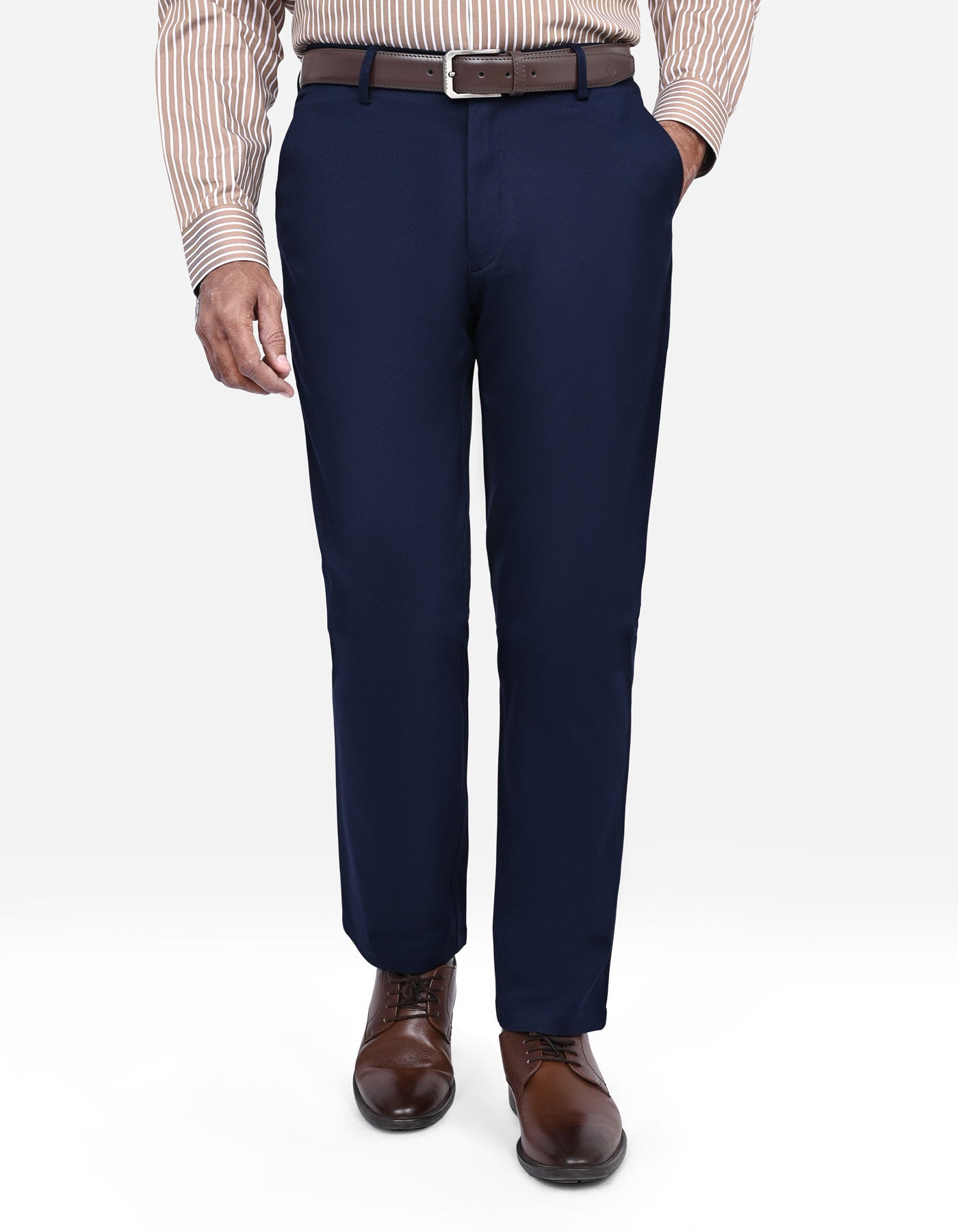 Navy Classic Fit Cotton Trouser FTC2566C-28