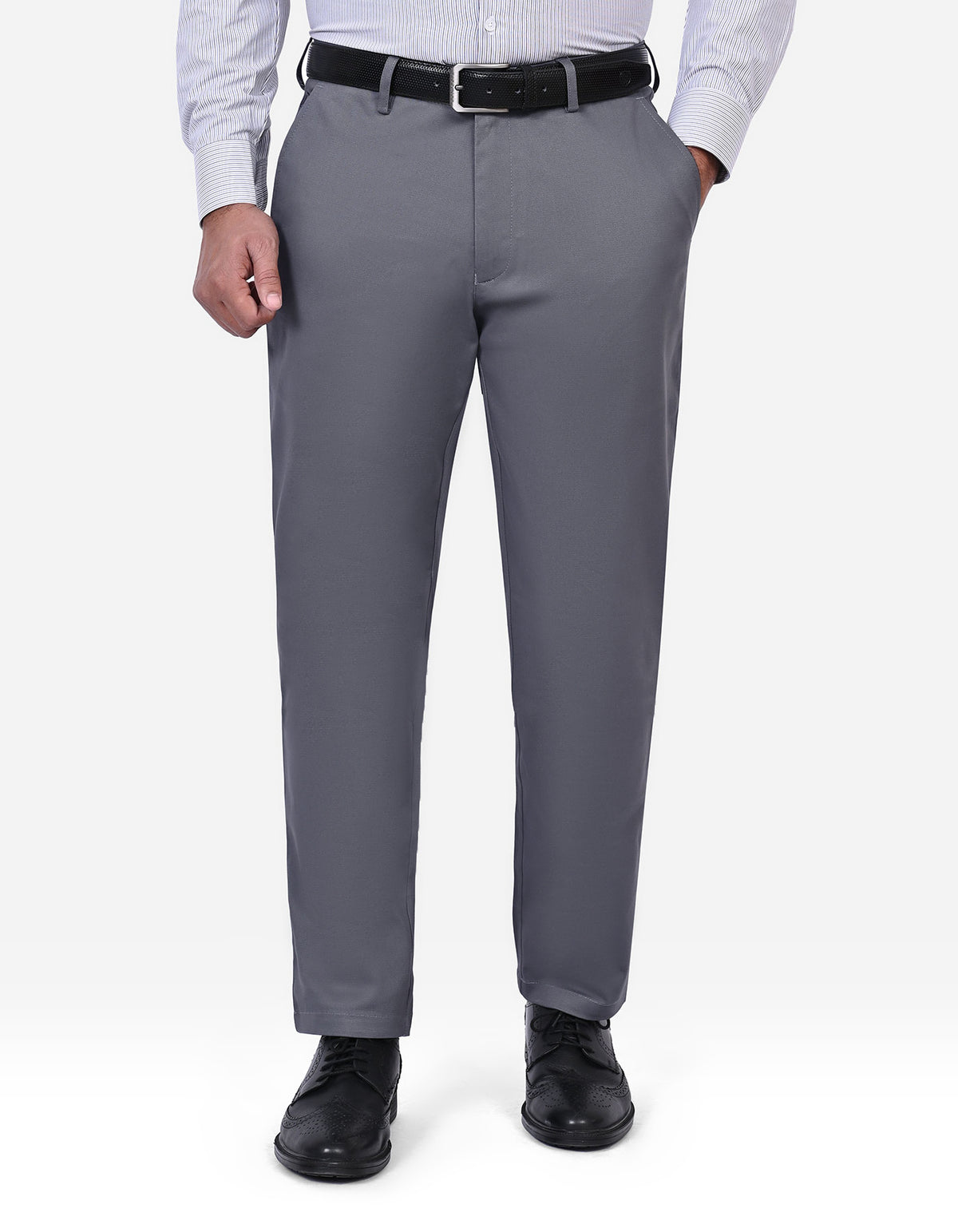 Grey Classic Fit Cotton Trouser FTC2573C-30