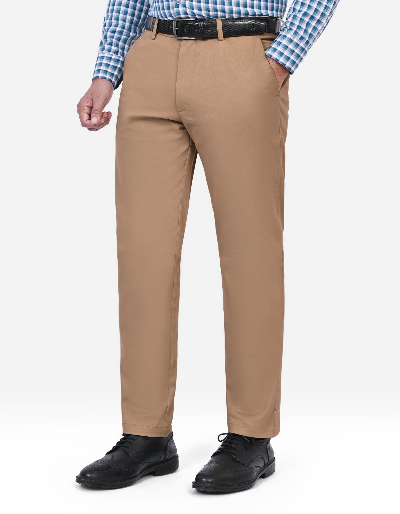 Khaki Classic Fit Cotton Trouser FTC2574C-30