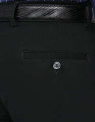 Black Plain Smart Fit Cotton Trouser