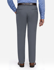 Grey Plain Classic Fit Cotton Trouser