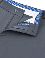 Grey Plain Classic Fit Cotton Trouser