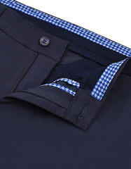 Navy Plain Smart Fit Cotton Trouser
