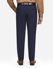 Navy Plain Classic Fit Cotton Trouser