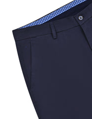 Navy Plain Classic Fit Cotton Trouser
