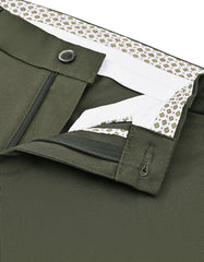 Olive Plain Smart Fit Cotton Trouser