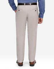 Stone Plain Smart Fit Cotton Trouser