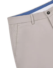 Stone Plain Smart Fit Cotton Trouser