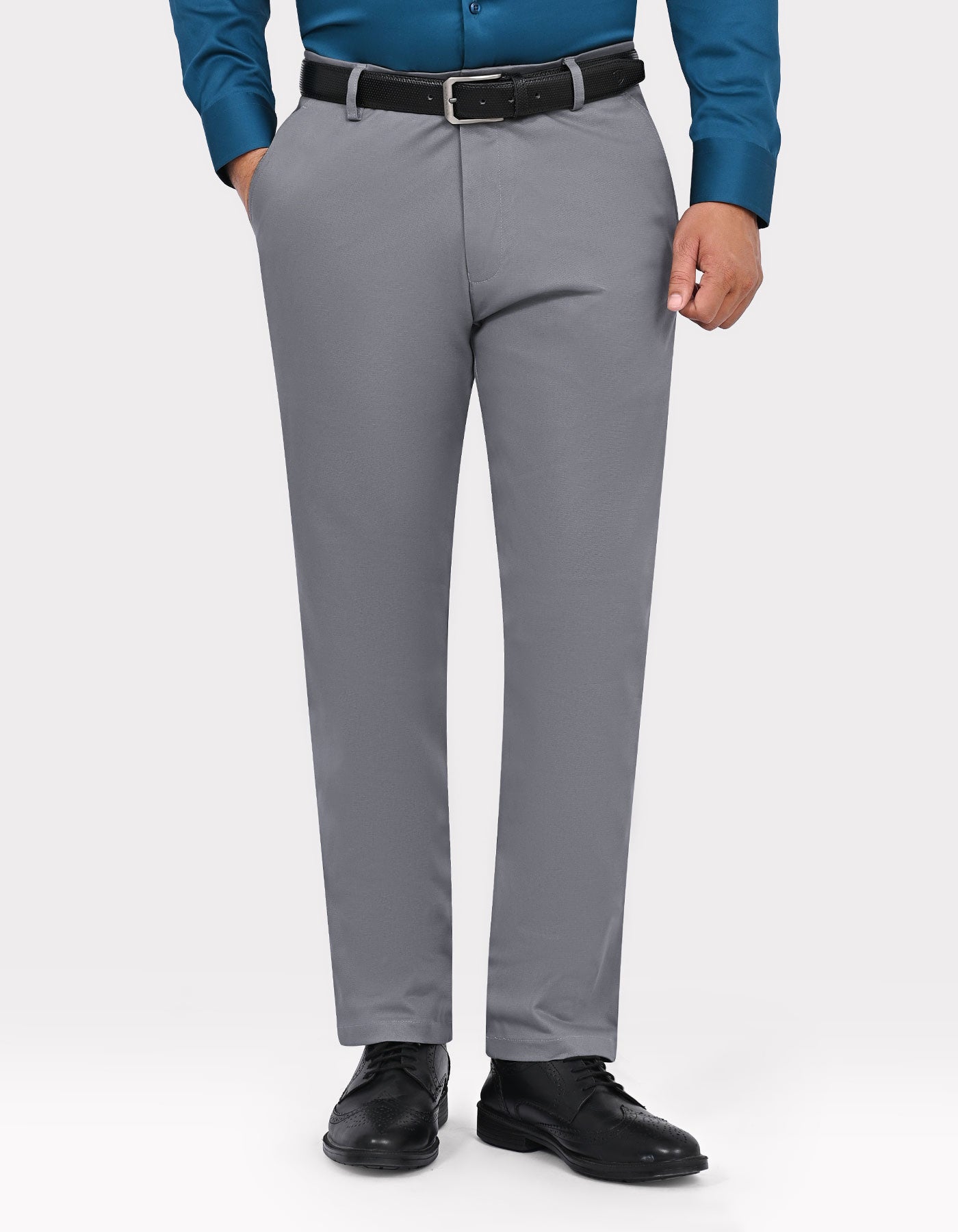 Grey Classic Fit Cotton Trouser FTC2604C-30