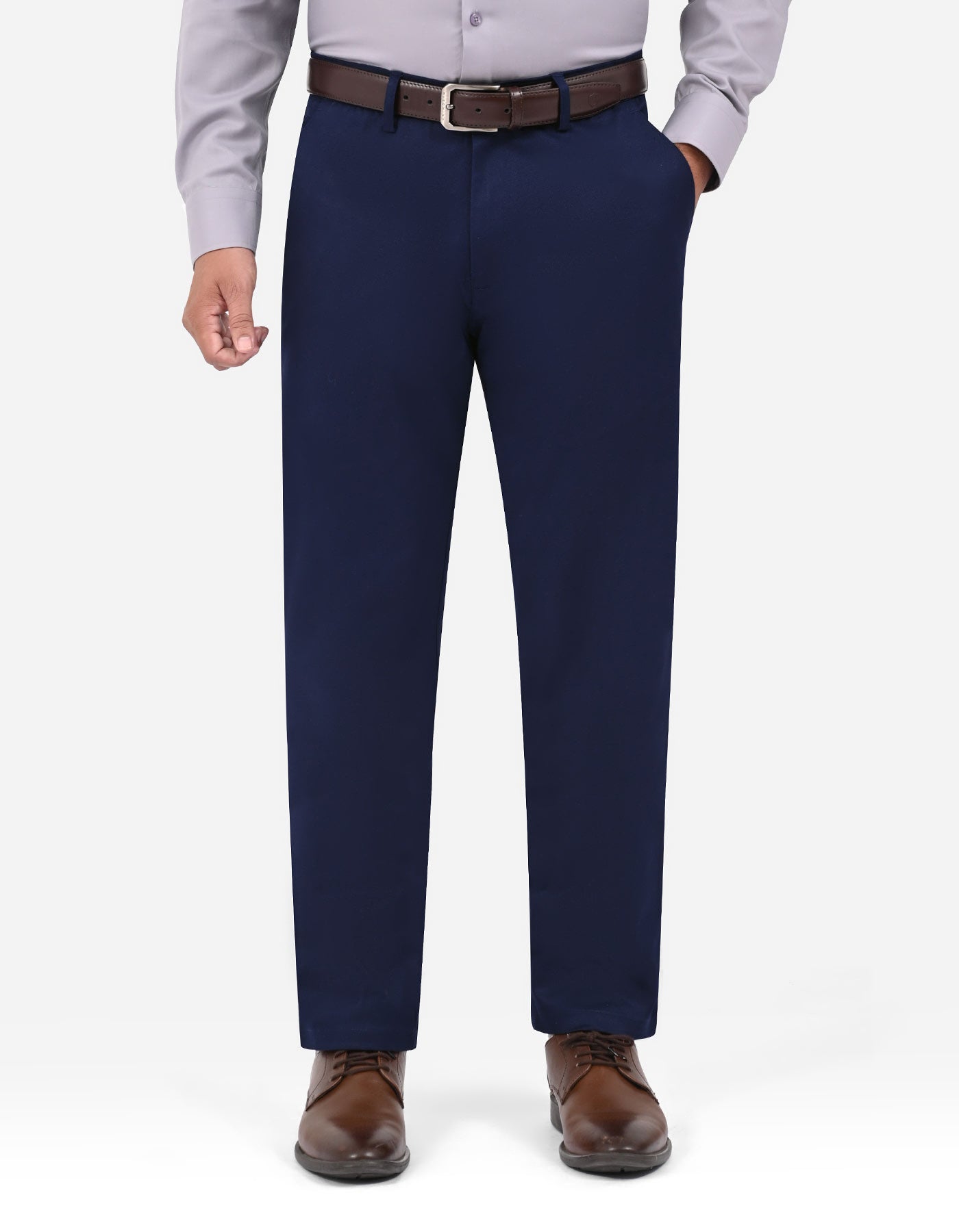 Navy Smart Fit Cotton Trouser FTC2614S-32