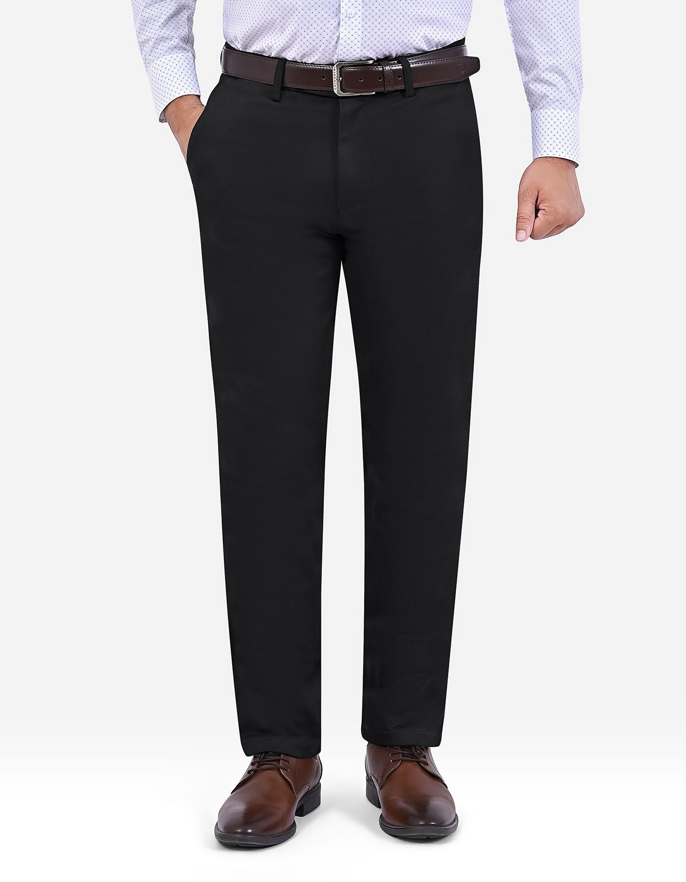 Black Classic Fit Cotton Trouser FTC2617C-32