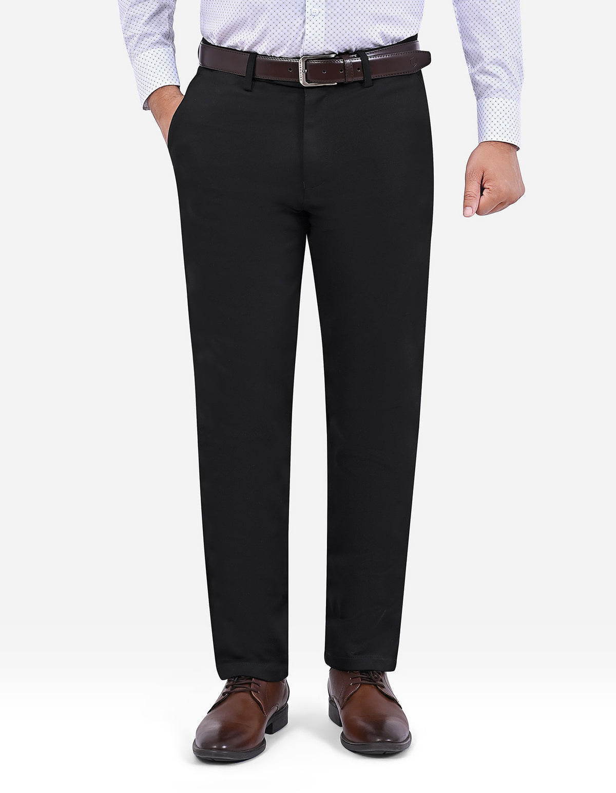 Black Classic Fit Cotton Trouser FTC2617C-32