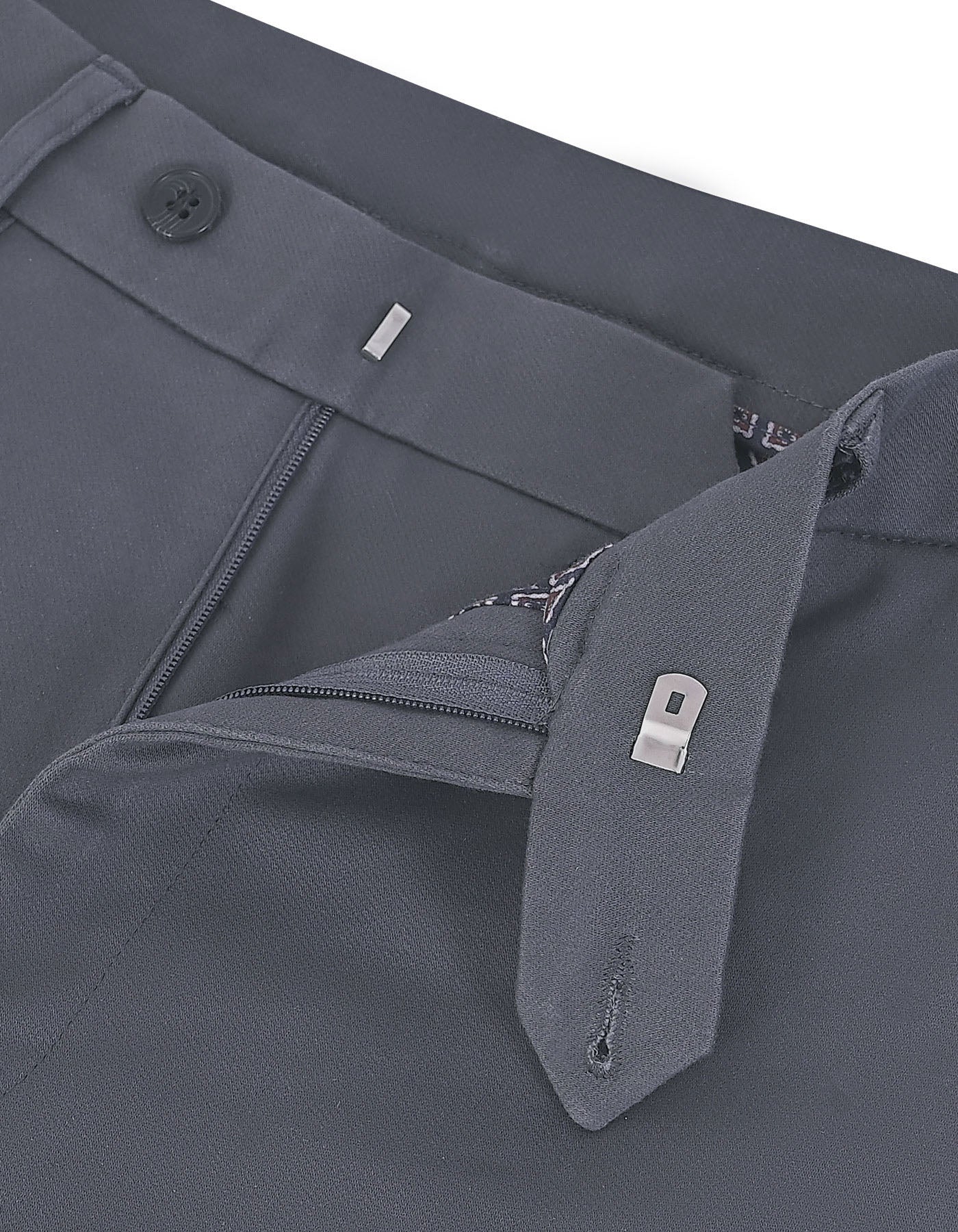 D Grey Classic Fit Cotton Trouser FTC2619C-34