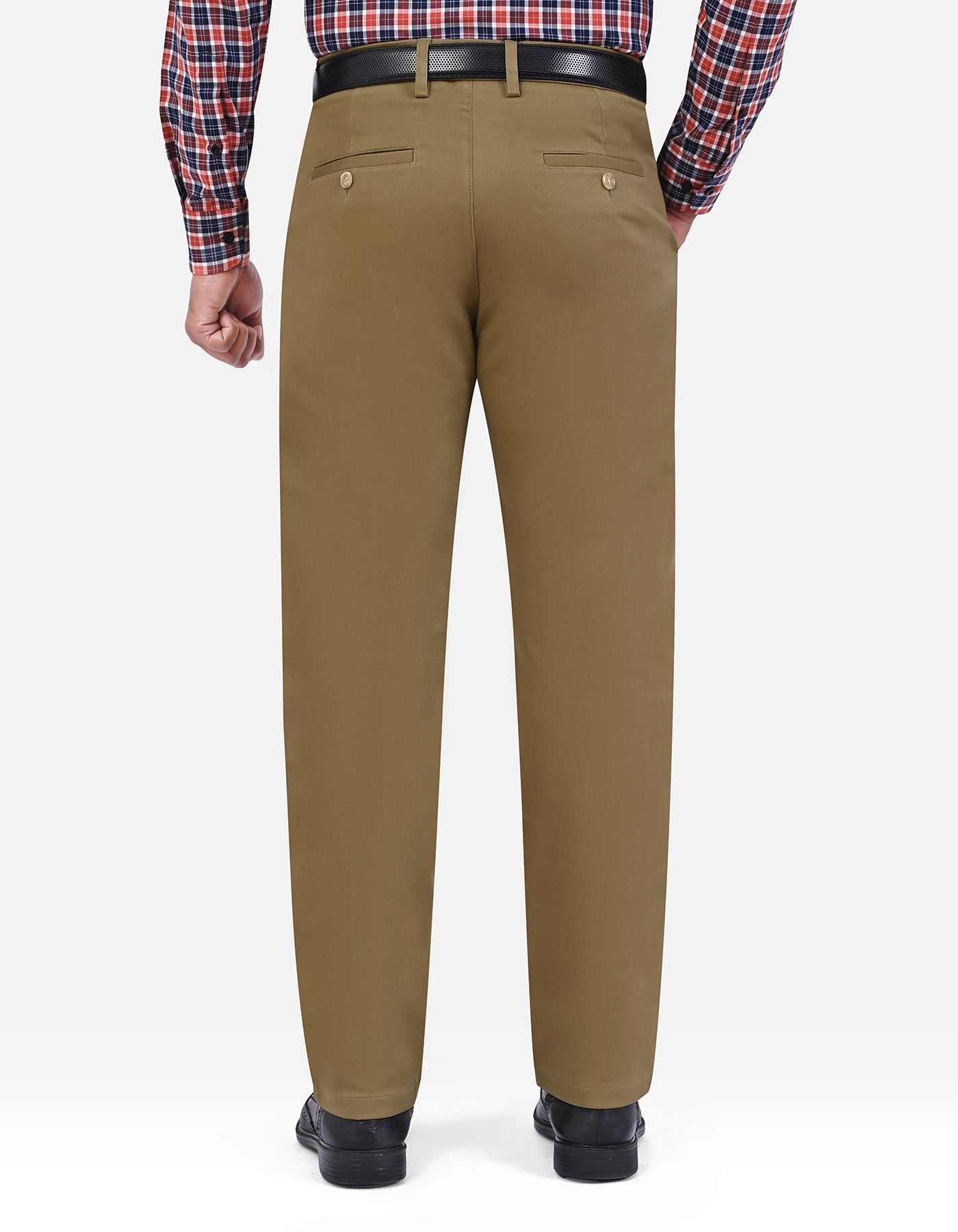 L Khaki Classic Fit Cotton Trouser FTC2622C-40