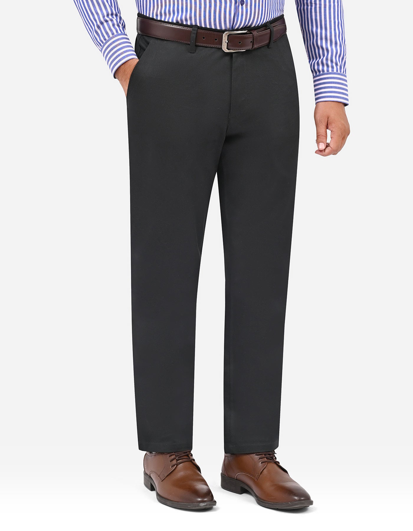 Black Classic Fit Cotton Trouser FTC2629C-30