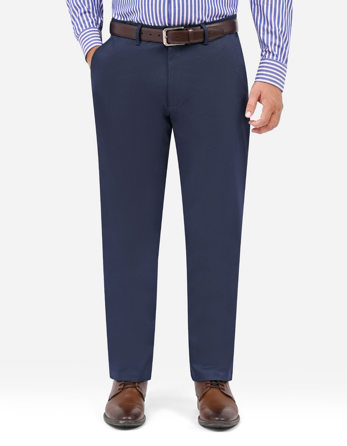 Navy Smart Fit Cotton Trouser FTC2630S-30