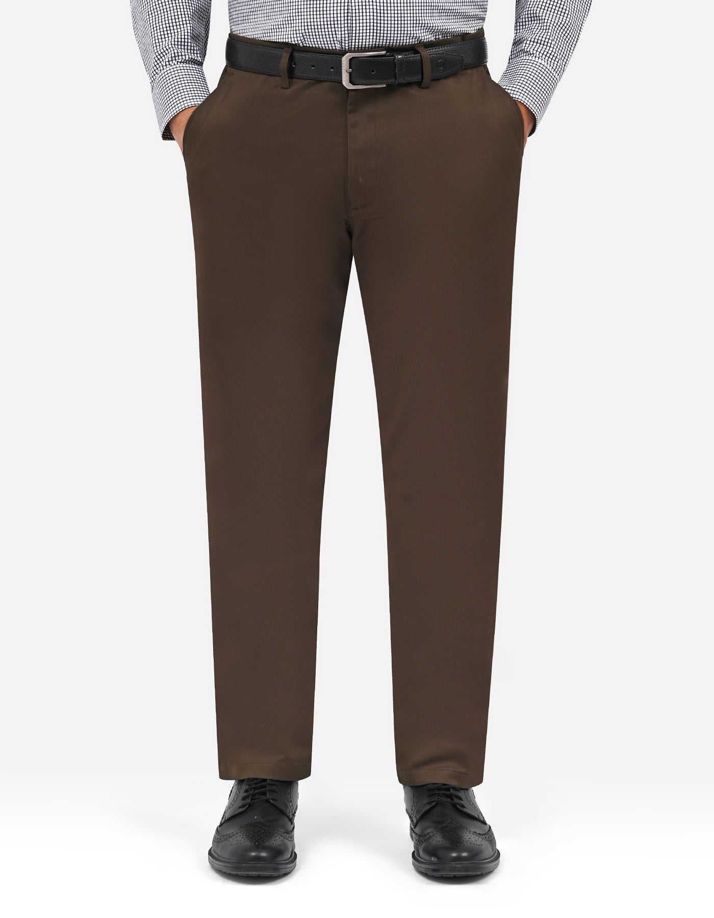 Chocolate Smart Fit Cotton Trouser FTC2632S-30