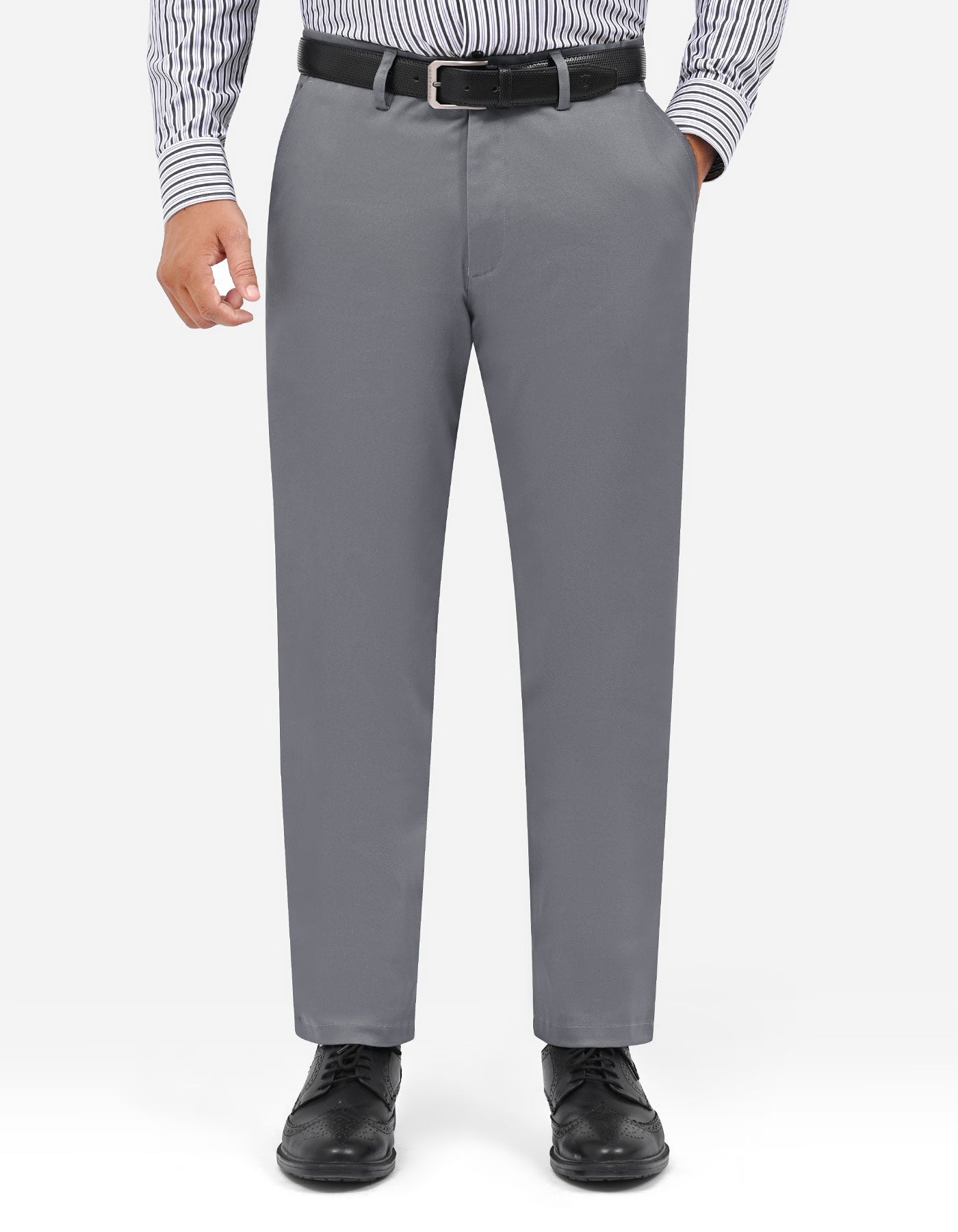 Grey Classic Fit Cotton Trouser FTC2633C-30