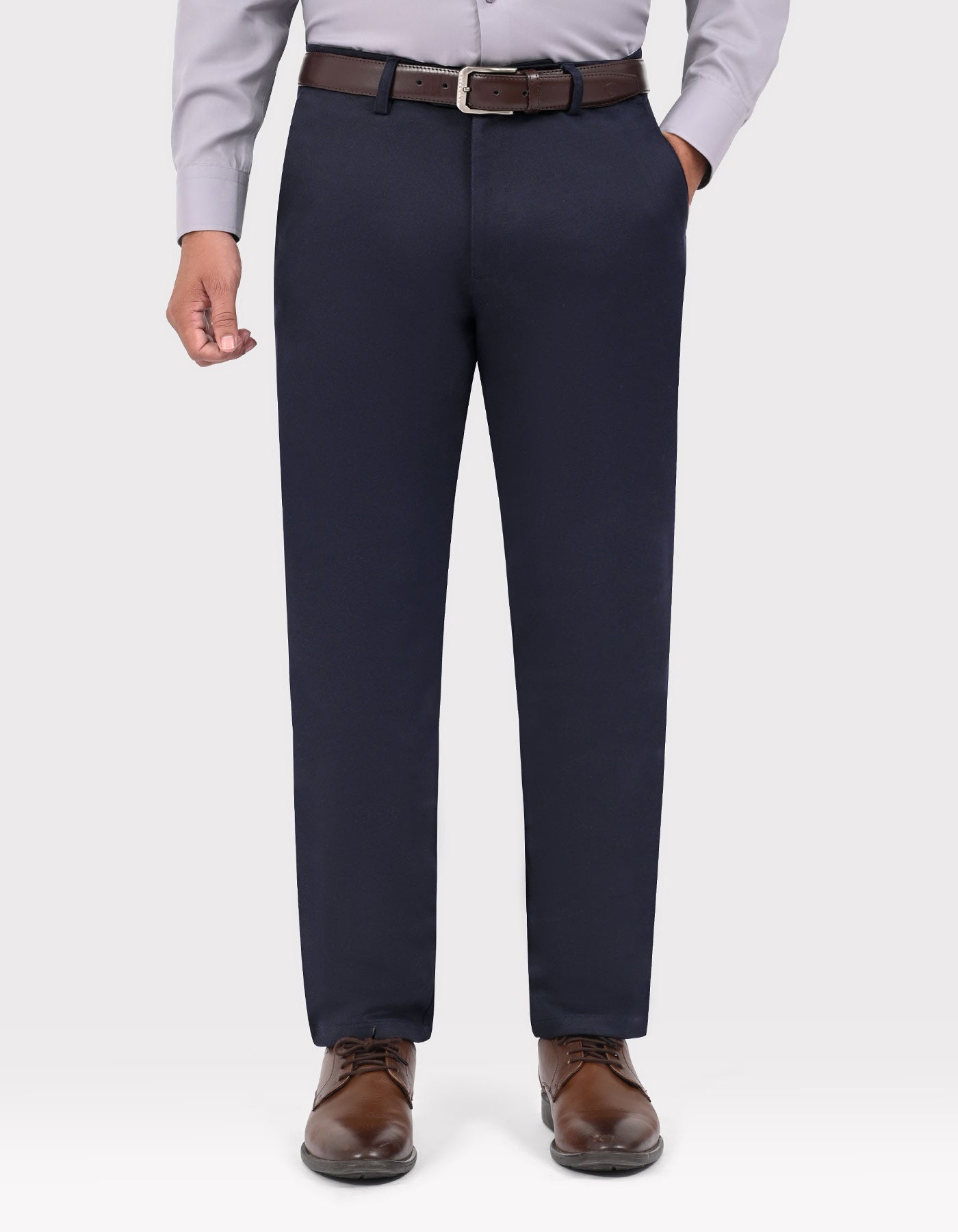Navy Classic Fit Cotton Trouser FTC2647C-32
