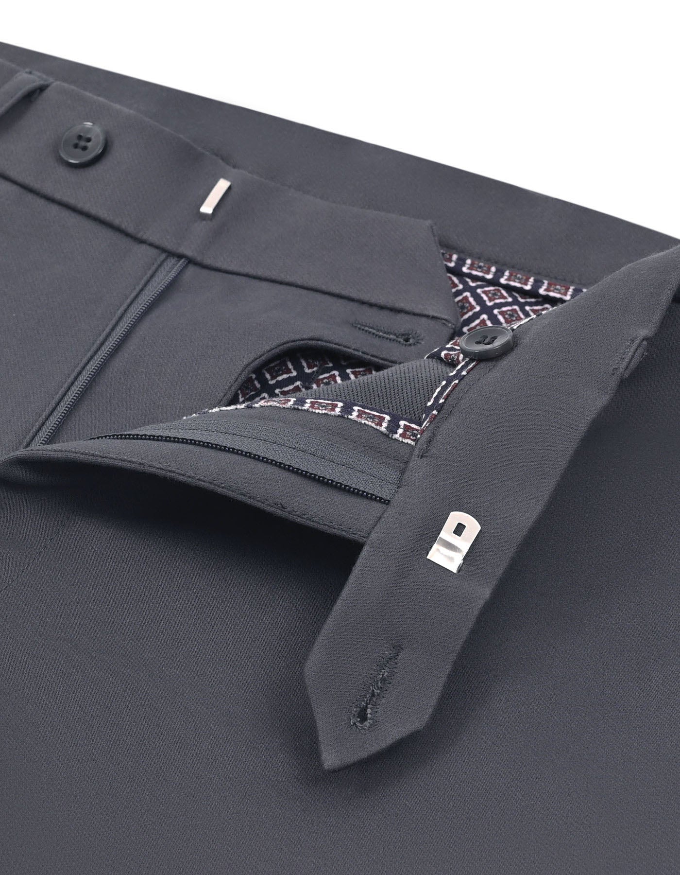D Grey Classic Fit Cotton Trouser FTC2648C-34