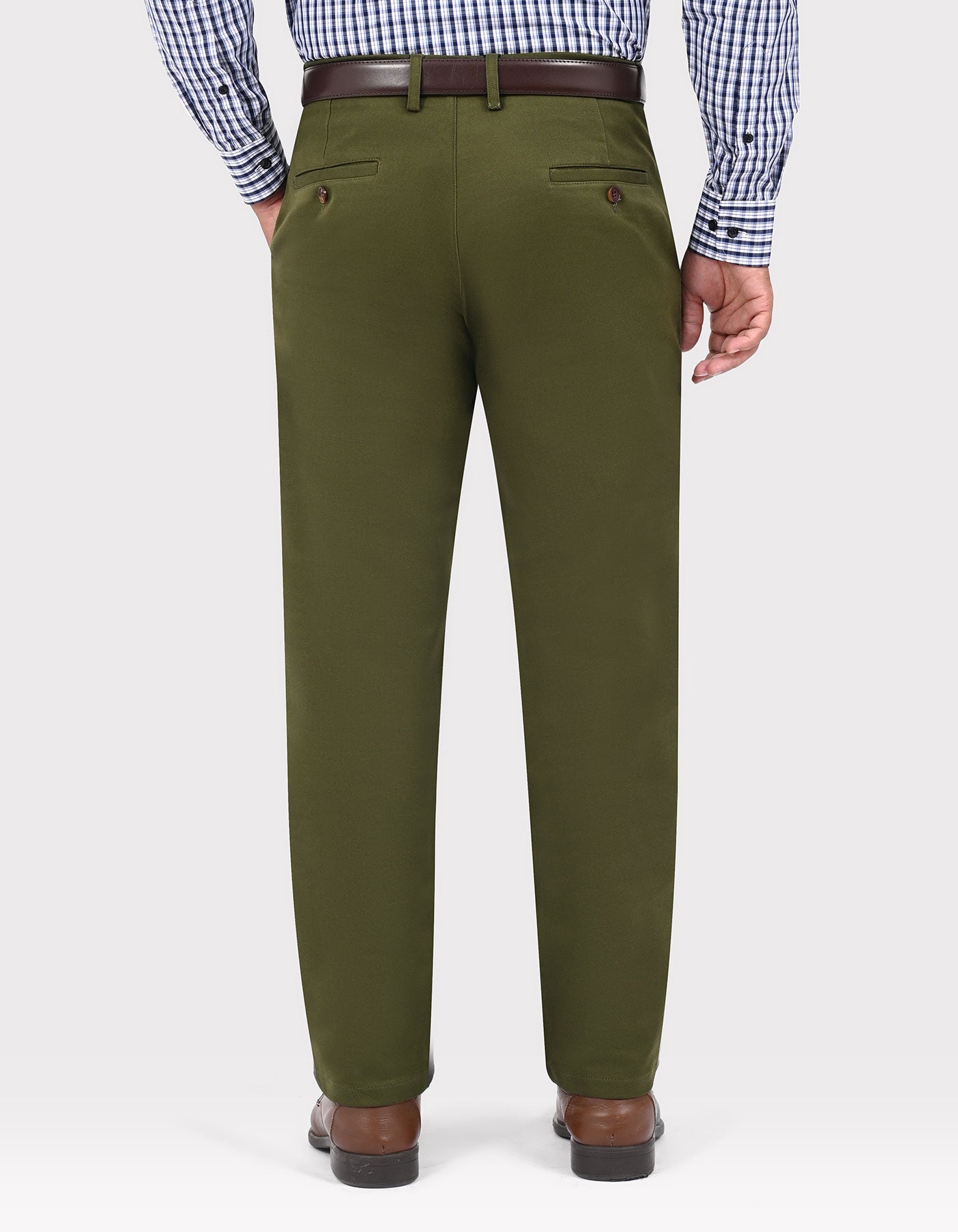 Olive Smart Fit Cotton Trouser FTC2650S-40