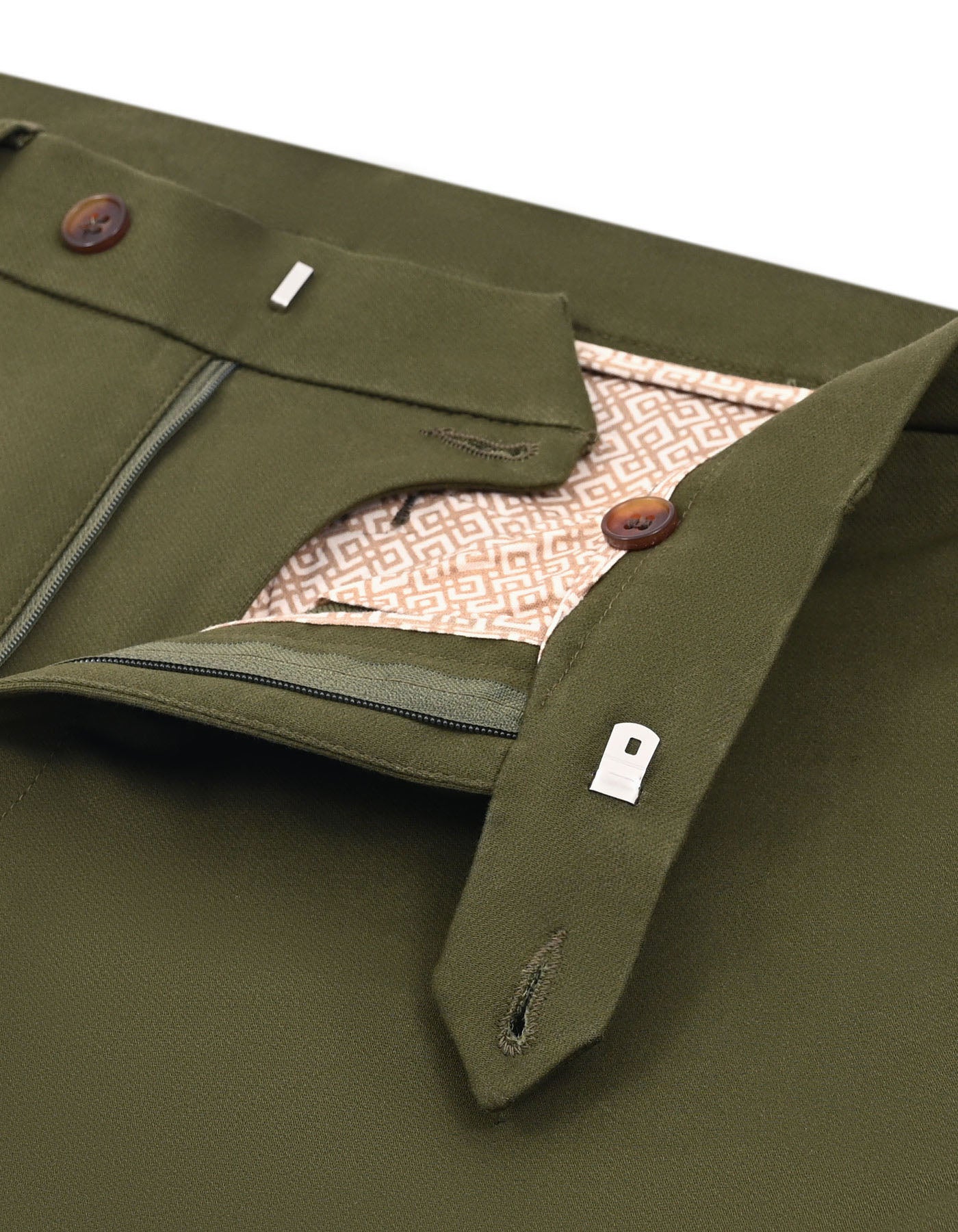 Olive Smart Fit Cotton Trouser FTC2650S-34