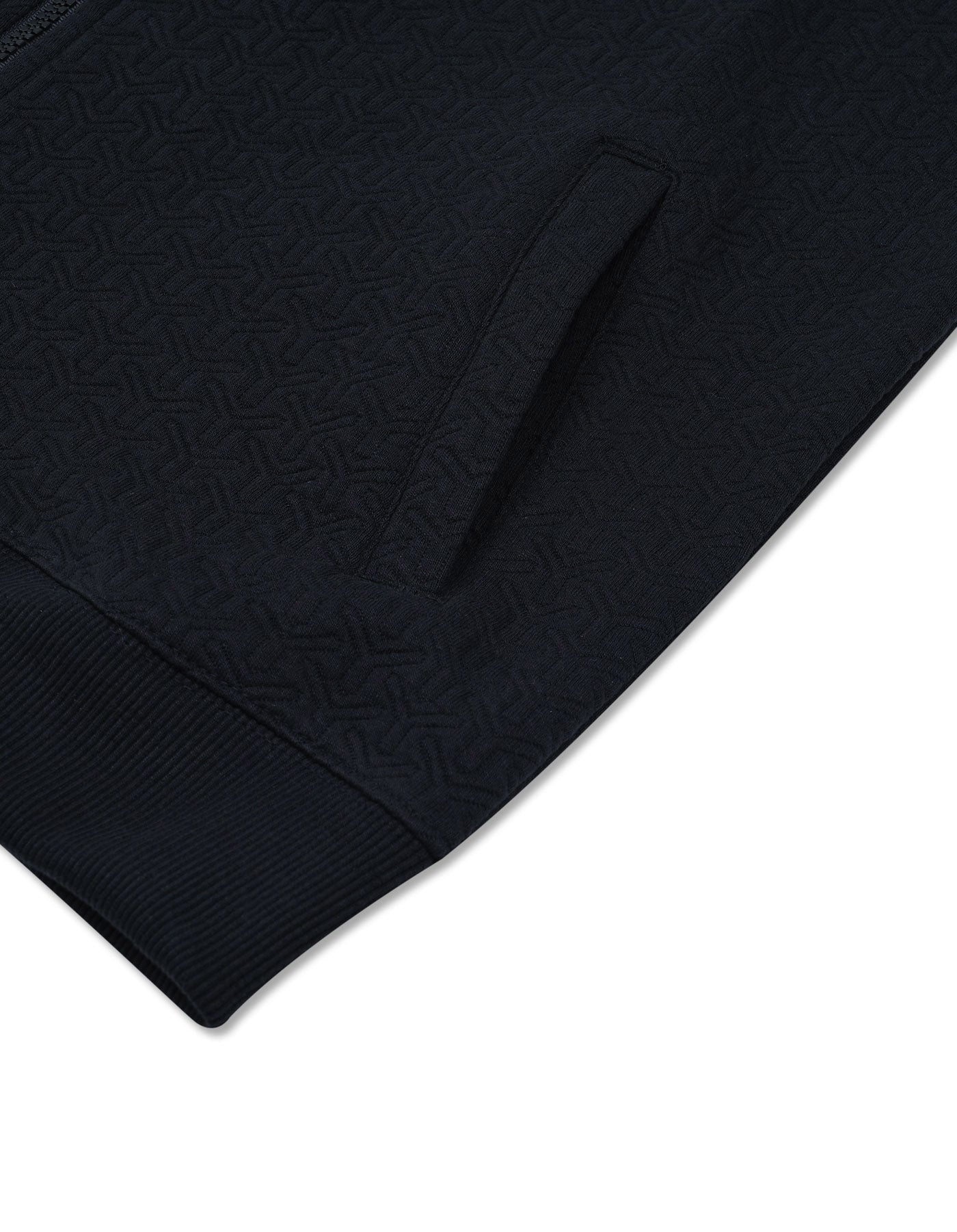 Black Texture Full Zipper