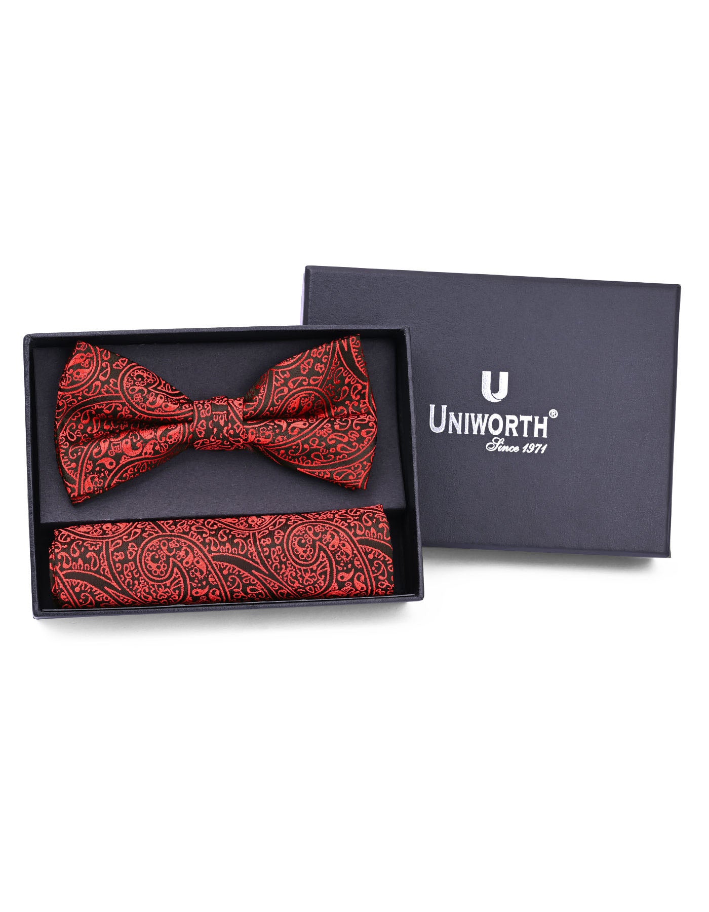 Maroon Texture Bow Tie Set