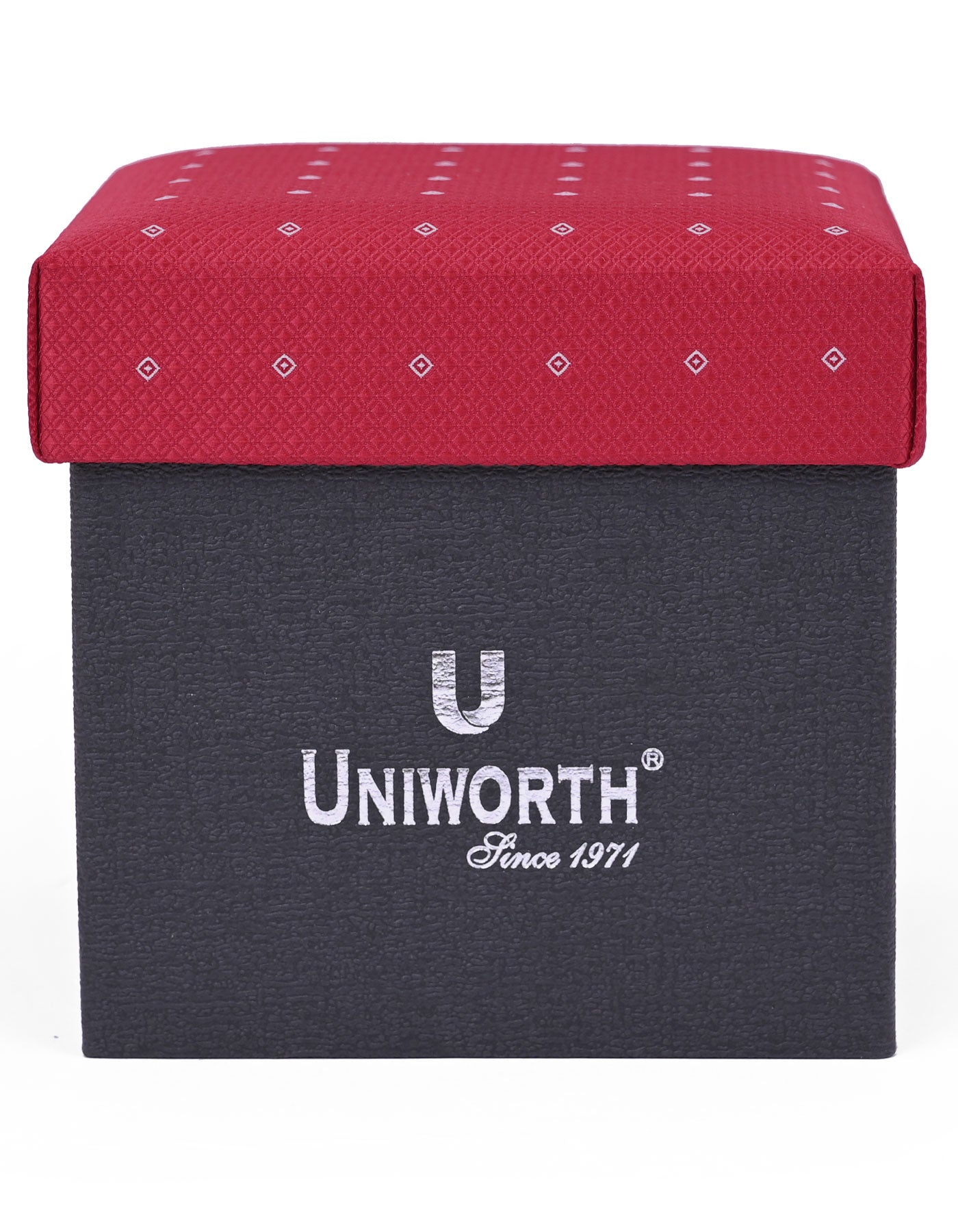 Maroon Geometric Cufflink Tie Set